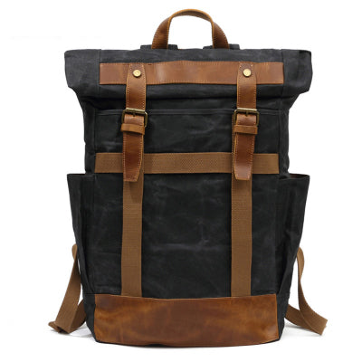 MRX CHOW CANVAS LEATHER WATERPROOF LARGE CAPACITY OUTDOOR BACKPACK - boopdo