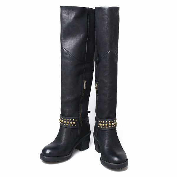 PROVA PERFETTO MARTIN RETRO STYLE STOVEPIPE LEATHER BOOTS - boopdo