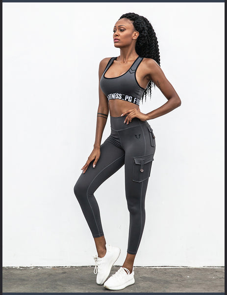 ELITE ABS SLINKY LEGGINGS WITH SIDE MILITARY POCKET DETAIL P1807608 - boopdo