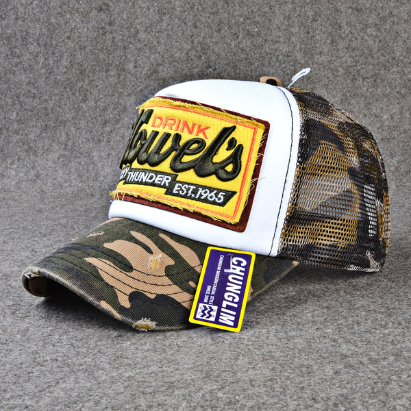 CHUNGLIM HOWELS THUNDERS BREATHABLE CURVED CAPS IN CAMOUFLAGE - boopdo