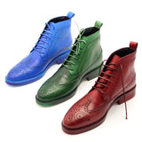 JINIWU VANGUARD HAND PAINTED CARVED STYLE LEATHER BOOTS - boopdo