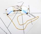 BOOPDO DESIGN METAL ROUND SUNGLASSES WITH CHAIN IN GOLD AND SILVER - boopdo
