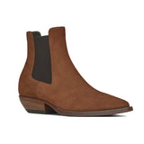 NADEMILI SUEDE SHEEPSKIN TOE POINTED LEATHER CHELSEA BOOTS - boopdo