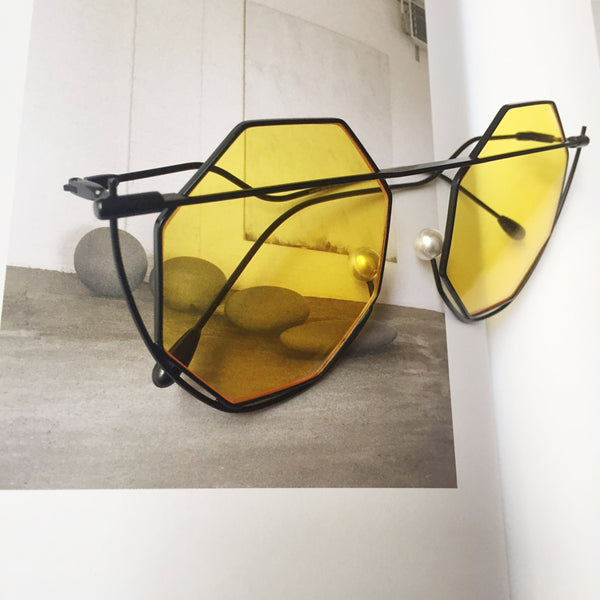 LACCOIZ DILALIA CONCAVE HEXAGONAL SUNGLASSES - boopdo