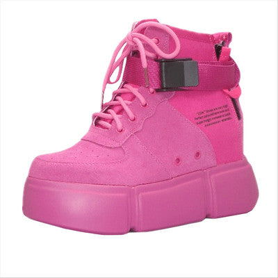 CHELZE MARTIN BOGATO WEDGED CHUNKY SOLE HIGH TOP CANVAS SNEAKER - boopdo