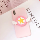 MAGIC STAR TABLE STAND SILICONE APPLE IPHONE CASES IN PINK - boopdo