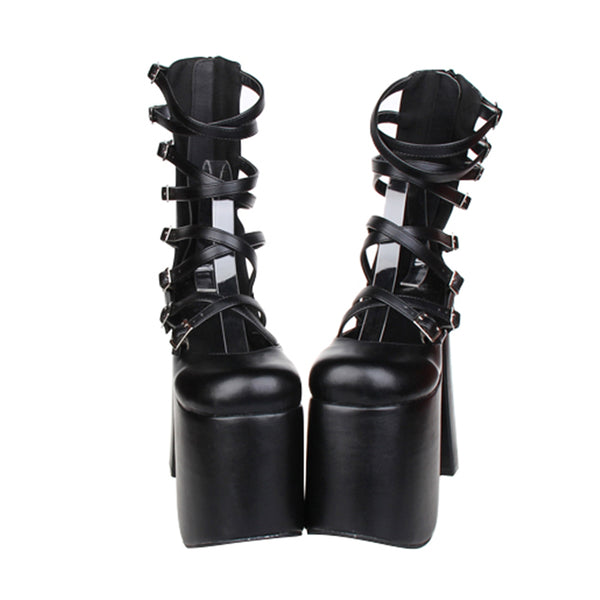 OZPO GOTHIC LOLITA COSBY PUNK STYLE ULTRA HIGH PLATFORM SANDAL - boopdo