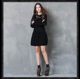 ARTKA LIZZIE KEER PLEATED SWEATER DRESS IN BLACK - boopdo