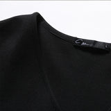 C4MORE HIPSTER MASTER YODA RETRO STYLE V NECK LONG SLEEVE BLACK DRESS - boopdo