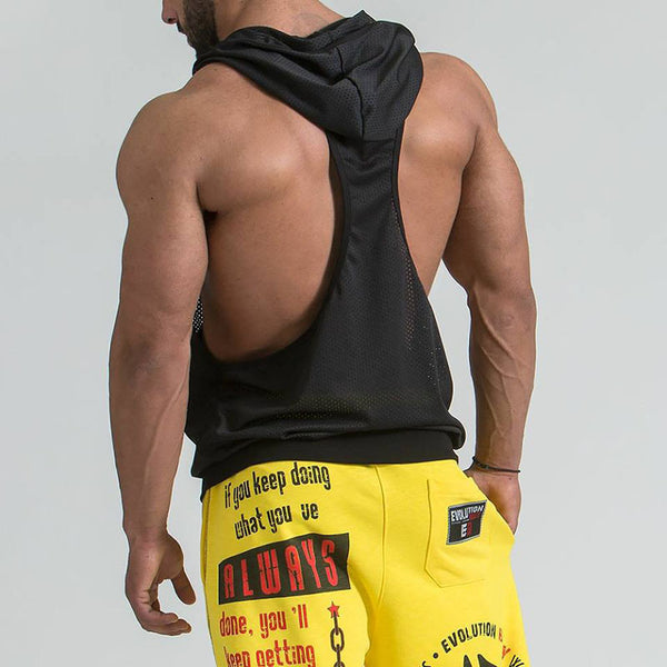 MUSCLE WOLF FITNESS BROTHERS MESH HOODED SINGLET - boopdo
