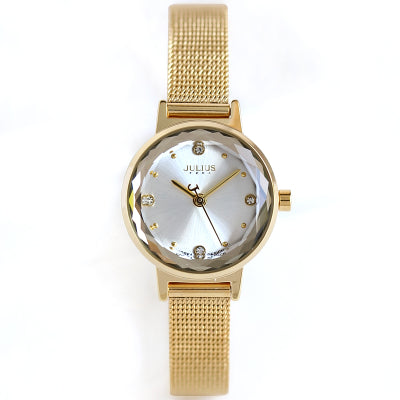 JULIUS RETRO STEREO BRACELET STAINLESS STEEL WATCH IN GOLD - boopdo