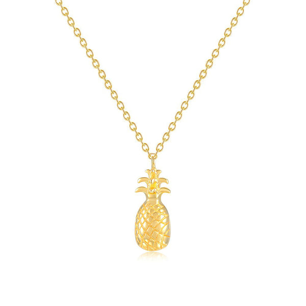LITTLE JOY GOLD PINEAPPLE PENDANT STERLING SILVER NECKLACE - boopdo