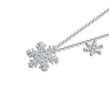 LITTLE JOYS 925 STERLING SILVER SNOW FLAKE DROP NECKLACE - boopdo