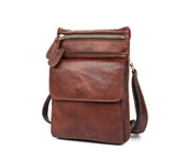 MANTIME HANDMADE LEATHER MULTI FUNCTION VERTICAL SQUARE MESSENGER BAG - boopdo