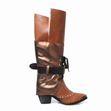 PROVA PERFETTO BOOP POINTED TOE KNEE HIGH LEATHER BOOTS - boopdo