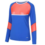 GYMNA MESH PANEL TRAINING LONG SLEEVE TOP IN BLUE - boopdo