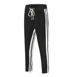 HYPESTER URBAN INSPIRED SLING WAIST TRACK PANTS WITH STRIPED IN BLACK - boopdo
