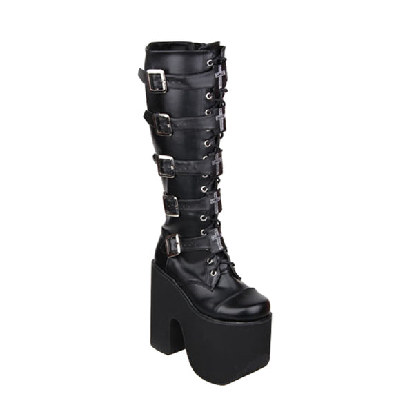 CHEZCA JENNIE COSBY PUNK STYLE ULTRA HIGH PLATFORM BOOTS - boopdo