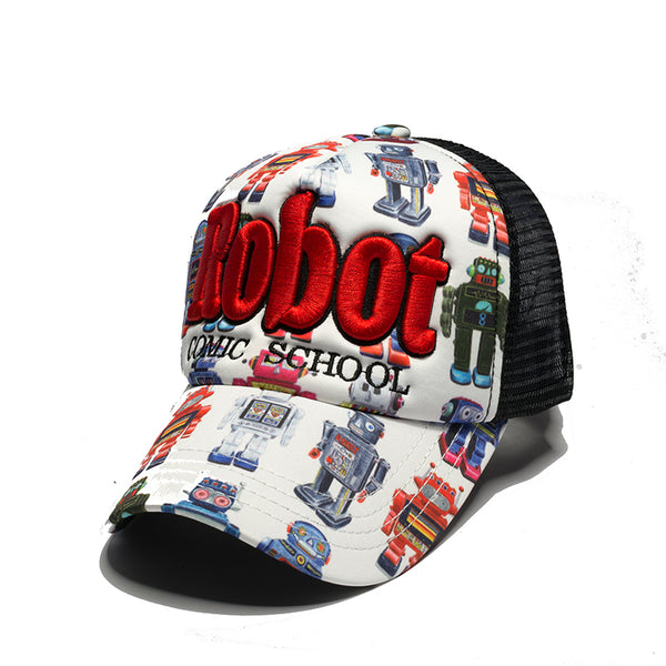 CHUNGLIM ROBOT COMIC SCHOOL BREATHABLE CURVED CAPS - boopdo