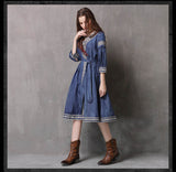 ARTKA KYRA FRIO KEER MID LENGTH DENIM JEAN DRESS - boopdo