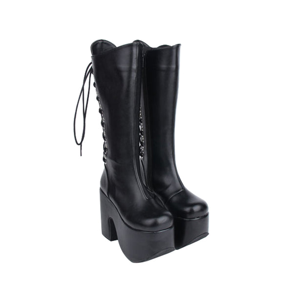 GOTHIC LOLITA COSBY ANIME PUNK STYLE ULTRA HIGH PLATFORM BOOTS - boopdo
