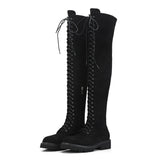 ROBINZ ACTO CHUNKY LACE UP OVER THE KNEE BOOTS - boopdo