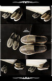 JINIWU VANGUARD HANDMADE CASUAL SNEAKER WITH RIVET GOLD AND SILVER - boopdo