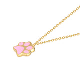 JELLY GIRL 925 STERLING SILVER TINY PAW DROP NECKLACE IN GOLD - boopdo