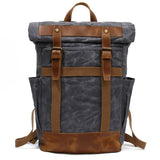 MRX CHOW CANVAS LEATHER WATERPROOF LARGE CAPACITY OUTDOOR BACKPACK - boopdo