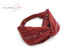 ACANE STUDIO SNOW FLAKE PATTERN HEAD BAND IN WINE RED - boopdo