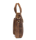 BOOPDO DESIGN MANTIME BUSINESS LEATHER MESSENGER BAG IN BROWN - boopdo