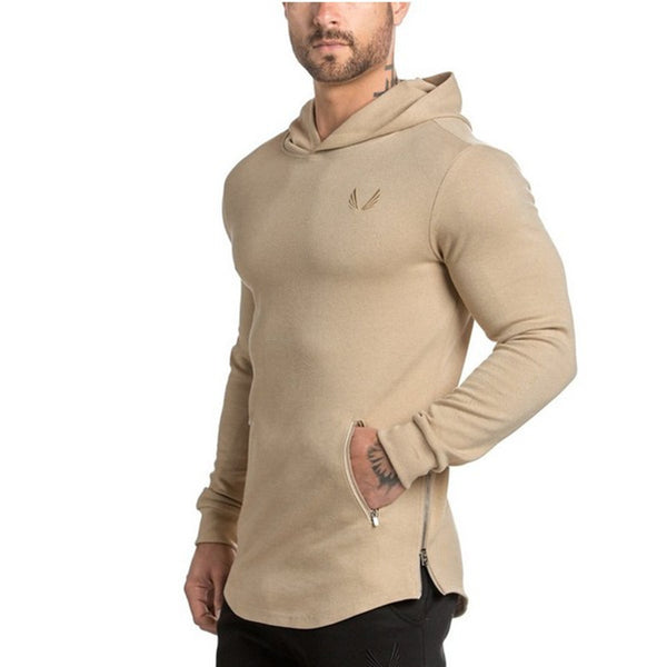 MR MUSCLE GYM FITNESS GYM THIN HOODED PULLOVER SWEATSHIRT - boopdo