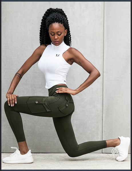 ELITE ABS SLINKY LEGGINGS WITH SIDE MILITARY POCKET DETAIL P1807608 - boopdo
