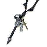 AXXOCORIA EXQUISITE CRAFTSMANSHIP RETRO ARROW LEATHER NECKLACE - boopdo