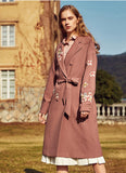 ARTKA LONGLINE COAT WITH FLORAL EMBROIDERY - boopdo