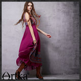 ARTKA WRAP FRONT BOHEMIAN PLEATED MAXI DRESS - boopdo