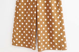 BOOPDO CASUAL CULOTTE JUMPSUIT IN MUSTARD WITH WHITE POLKA DOT - boopdo