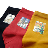 BOOPDO DESIGN ANKLE SOCKS WITH FAMOUS PAINTING PATCH PRINT - boopdo