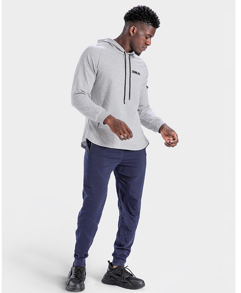 IRON LIFE FITNESS PERFORMANCE SPORTSWEAR HOODED SWEATSHIRT IN GRAY - boopdo