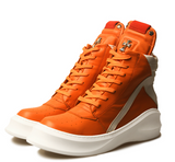 VIBO FOBU CHUNKY SOLE HIGH TOP LEATHER SNEAKER BOOTS - boopdo