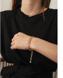 UZL DESIGN CHAIN BRACELET WITH COIN CHARM IN GOLD PLATED - boopdo