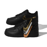 NIKE AIR FORCE 1 LOW REMOVABLE SWOOSH BLACK GOLD CT2252 001 - boopdo