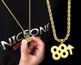 RICH BRIAN 88 TITANIUM HIPSTER RAPPER STEEL NECKLACE PENDANT - boopdo
