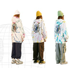 BEASTER COCA DEVIL GHOST EMOJI TIE DYED REFLECTIVE HOODIE SWEATSHIRT - boopdo