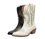 JESSIA HULLO URBAN STYLE WESTERNER COWGIRL LEATHER BOOTS - boopdo