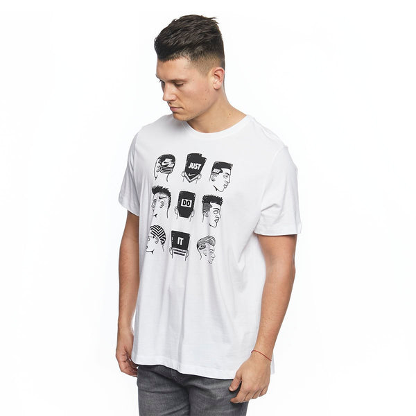 NIKE SPORTSWEAR JUST DO IT HAIRCUT LOGO T SHIRT IN WHITE CI6263 100 - boopdo