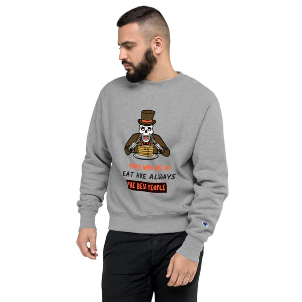 PEOPLE WHO LIKE TO EAT HUMOUR DESIGN CHAMPION SWEATSHIRT - boopdo