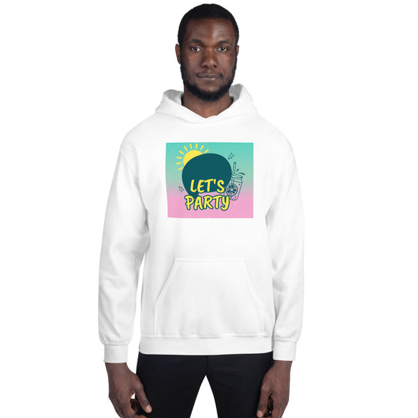 LETS PARTY HELL YEAH PRINT UNISEX HOODIE - boopdo