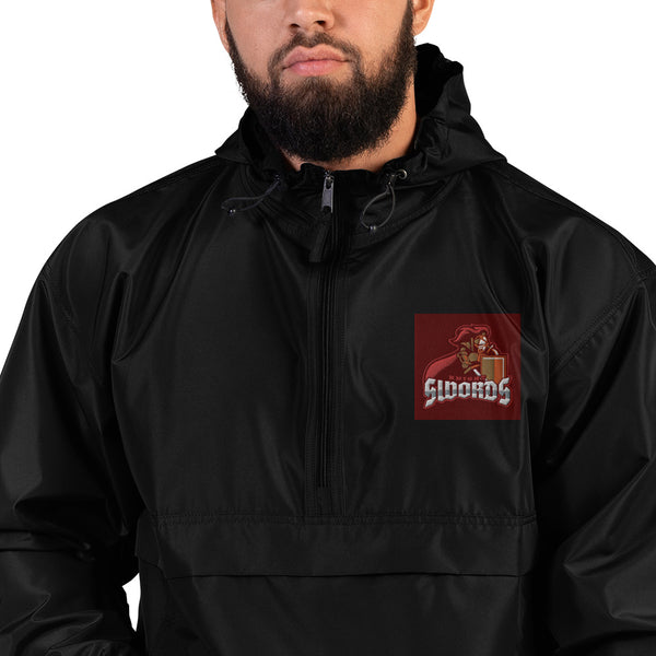 KNIGHT SWORDS WITH MEDIEVAL ARMOR EMBROIDERED CHAMPION PACKABLE JACKET - boopdo