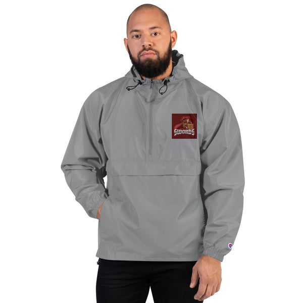 KNIGHT SWORDS WITH MEDIEVAL ARMOR EMBROIDERED CHAMPION PACKABLE JACKET - boopdo